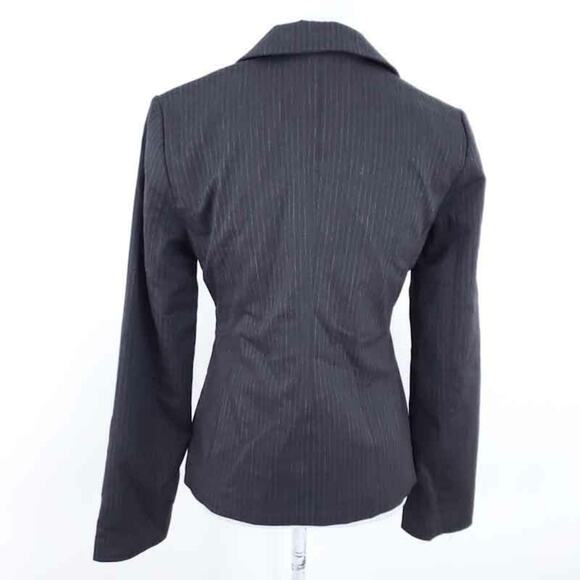 Apt. 9 Blazer Stripe Gray Women Size 6 One Button Career Jacket Blazer Lined - Picture 8 of 10